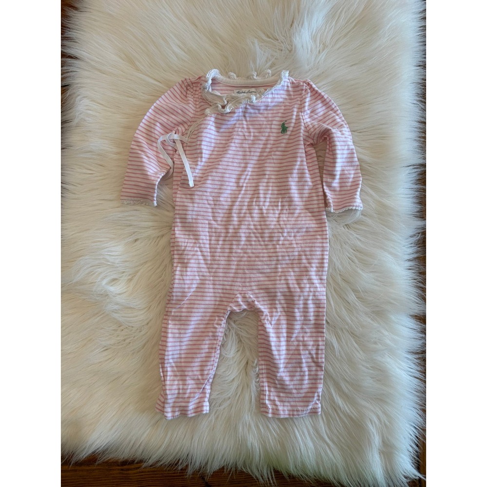Ralph Lauren pink white stripes‎ 6m EUC